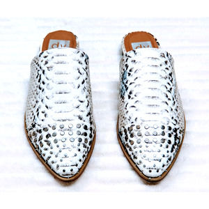 Womens Shoes Dolce Vita Snakeskin Print Itzel Slide On Mules White Beige Sz 7.5